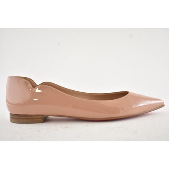 Christian Louboutin Hot Chickita Flat Blush Nude Patent Ballet Ballerina 39.5 - Picture 2 of 15